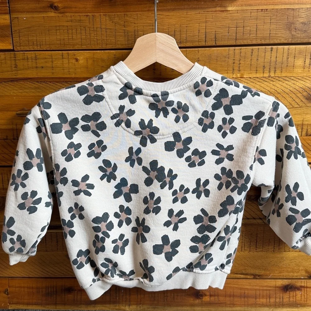 Zara Girls Floral Pattern Kids Sweatshirt